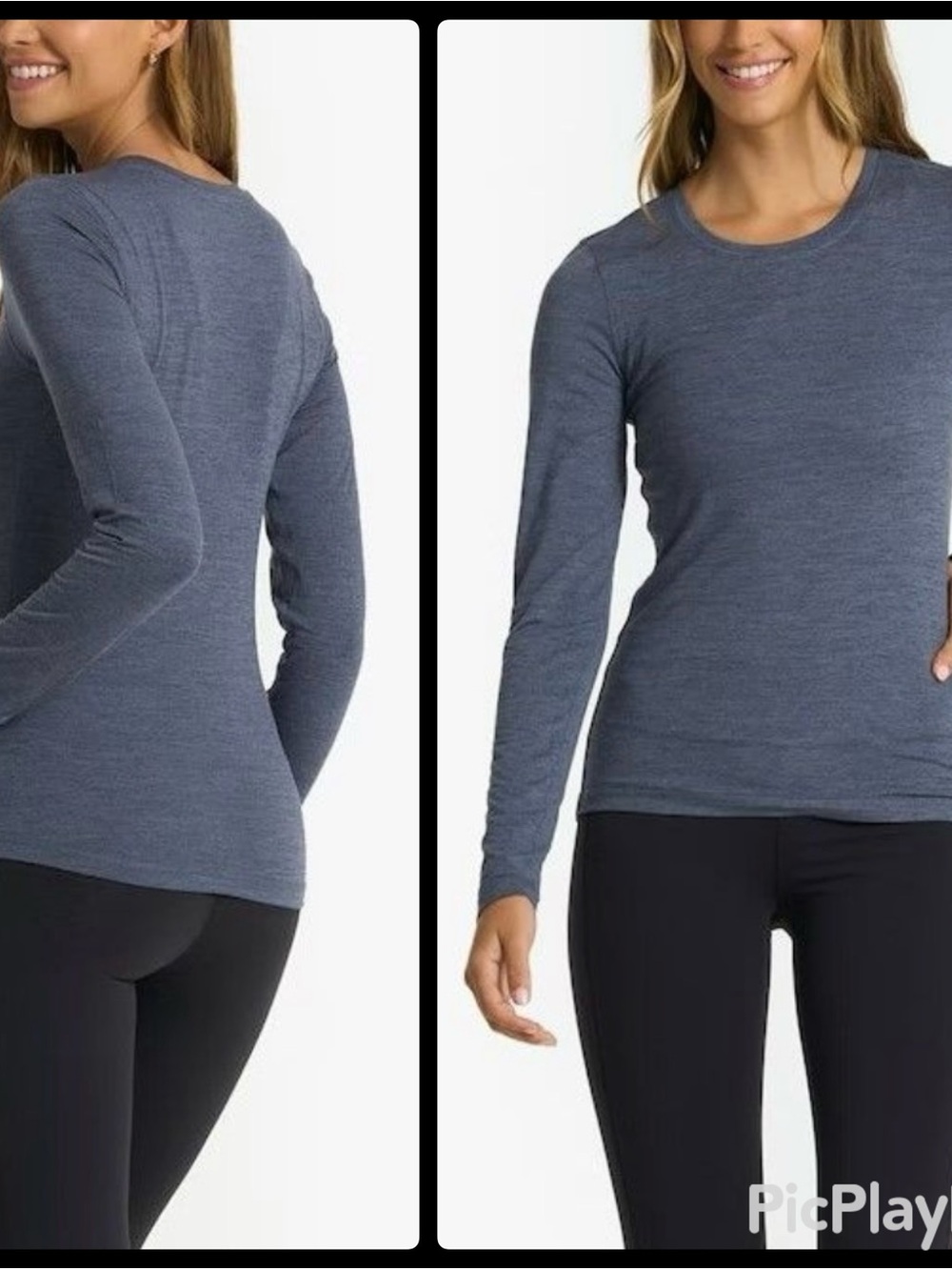 Vuori Long Sleeve Lux Crew Neck Top Azure Heather - Women’s Large (NWOT)